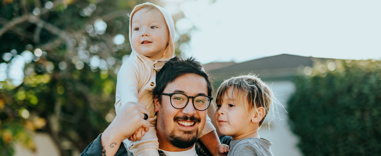 Father-with-two-children